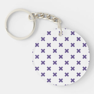 Ultra violette Kreuzstiche auf weiß Schlüsselanhänger