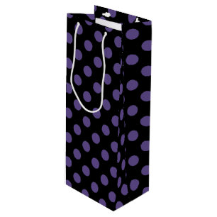 Ultra violette Polka Punkte auf schwarz Geschenktüte Für Weinflaschen