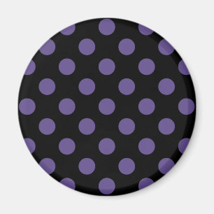 Ultra violette Polka Punkte auf schwarz Magnet