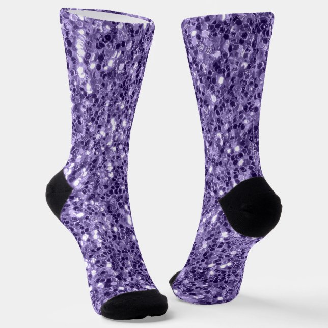 Ultra-violette Socken aus lila Glitzer (Gewinkelt)