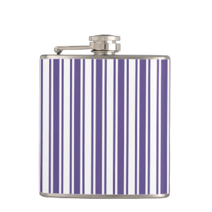 Ultra violette und weiße Candy Streifen Flachmann