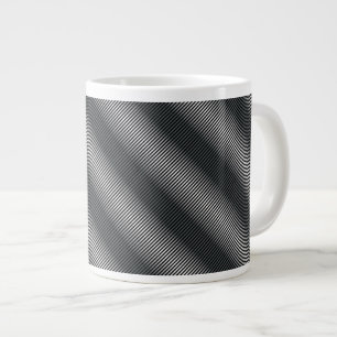 Ultradünne Schwarz-Weiß-Verlaufsstreifen Jumbo-Tasse