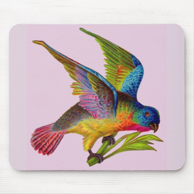 ultrafarbiger Viktorianischer Vogel Mousepad (Vorne)