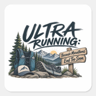 Ultralauf Weil Marathons zu schnell enden Trail Quadratischer Aufkleber