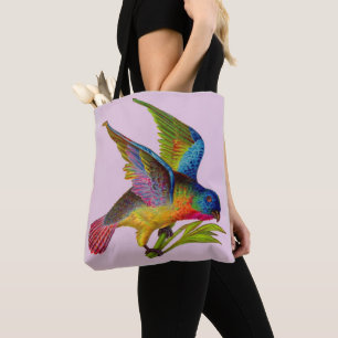 ultralfarbener Viktorianischer Vogeldruck Tasche