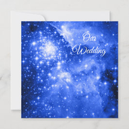 Ultramarine blaue Sterne Kosmische Hochzeit Einladung