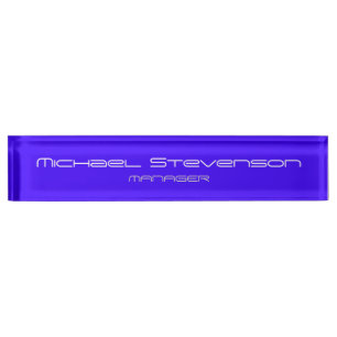 Ultramarine Bleu Élégant Bureau moderne Plaque sig