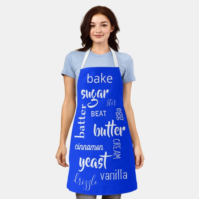 Ultramarine Blue Baking Words Schürze (Getragen)