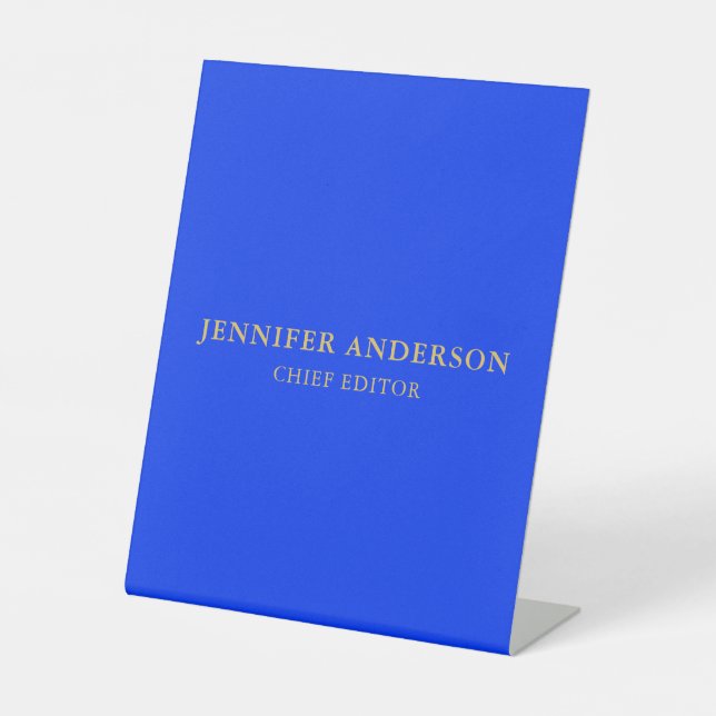 Ultramarine Blue Gold Professional Modern Plain Sockelschild (Vorderseite)