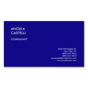 Ultramarine Blue Trendy Moderne Minimalistische Sc Magnetische Visitenkarte