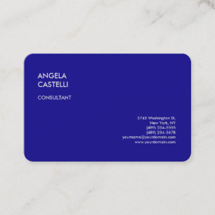Ultramarine Blue Trendy Moderne Minimalistische Sc Visitenkarte