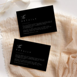 Ultraminimale Typografie - Hochzeitdetails RSVP Karte