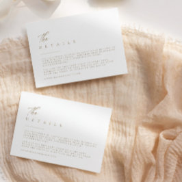 Ultraminimale Typografie - Hochzeitdetails RSVP Karte