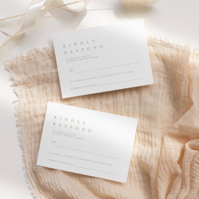 Ultraminimale Typografie mit Kindly Respond RSVP-K RSVP Karte (Von Creator hochgeladen)