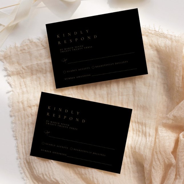 Ultraminimale Typografie mit Kindly Respond RSVP-K RSVP Karte (Von Creator hochgeladen)