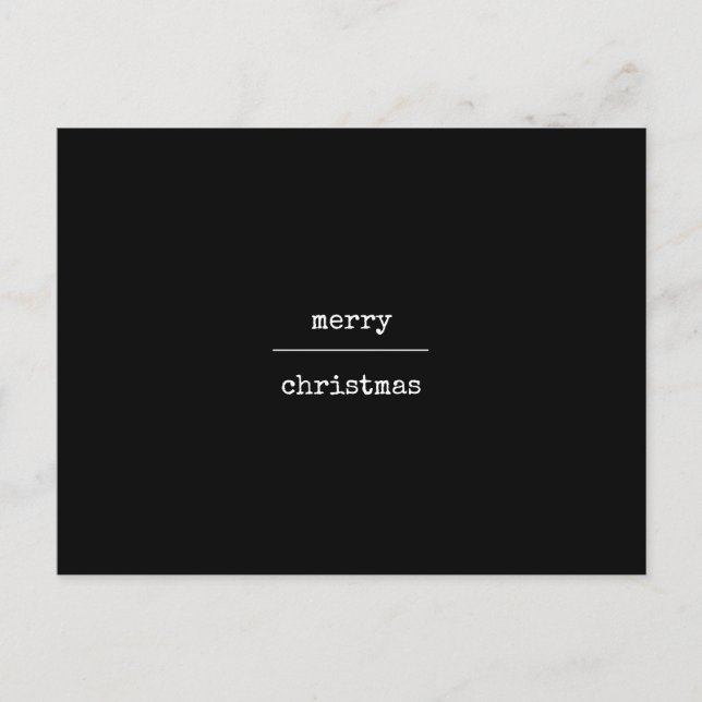 Ultraminimalistisch Moderne frohe Weihnachten Postkarte (Vorderseite)