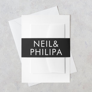 Ultramoderne BOLD NAMES Big Monogram Wedding Einladungsbanderole
