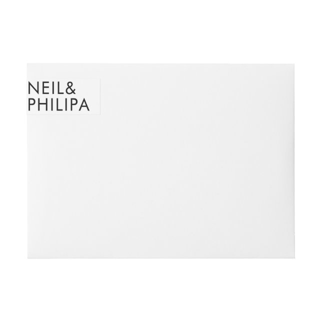 Ultramoderne BOLD NAMES Hochzeitstorte (Vorderseite)