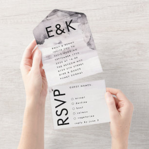 Ultramoderne Gender-Neutral-Tinte-Hochzeit All In One Einladung