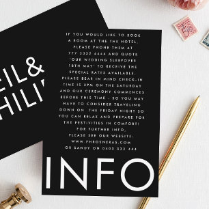 Ultramoderne, große, fette Namen, die Hochzeitsdet Begleitkarte