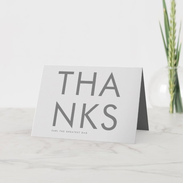 Ultramoderne, kühne Graue Name Einfaches Vatertag Karte (Vorderseite)