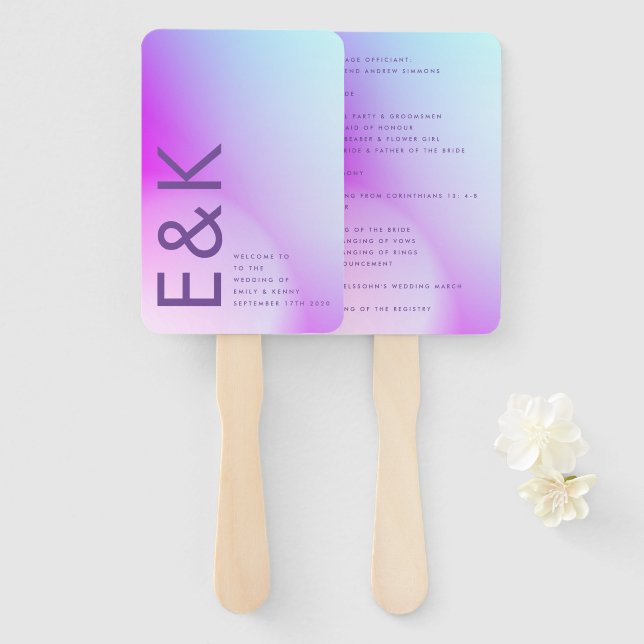 Ultramoderne Lila Hochzeit im Herbst Fächer (Vorne und Hinten)