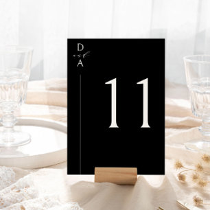 Ultramoderne minimale Schwarz-Weiß-Tischnummer-N Save The Date