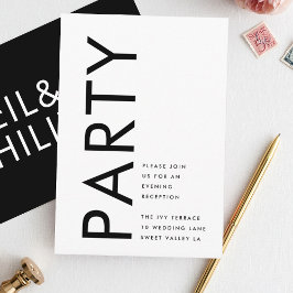 Ultramoderne, mutige Namen Schwarze Hochzeitsempfe Begleitkarte