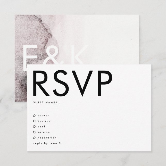 Ultramoderne neutrale Hochzeit RSVP Karte (Vorne/Hinten)