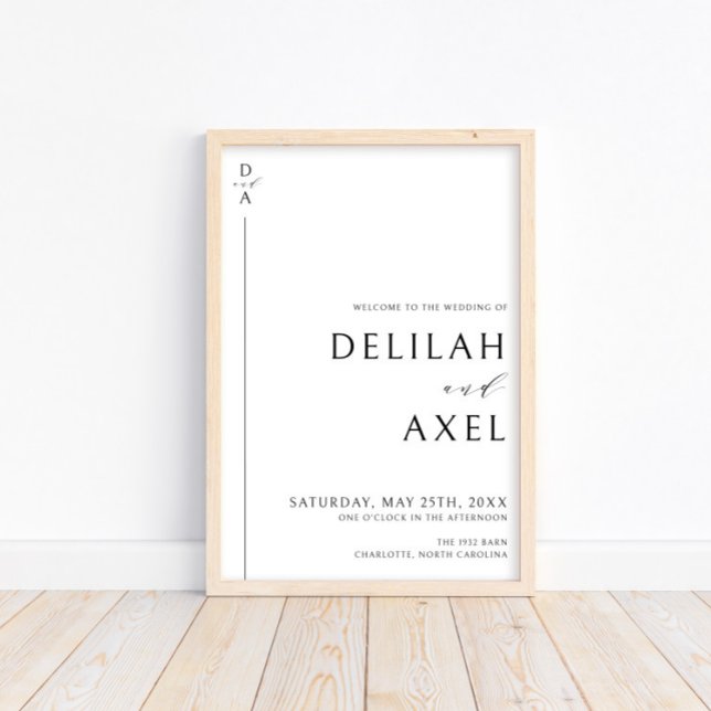 Ultramodernes Minimalistisches Schwarz-Weiß-Zeiche Poster (Von Creator hochgeladen)