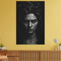 Ultrarealistischer Schwarz-Weiß-Medusa-Headshot