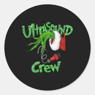 Ultraschall-Crew Sonographer Frohe Weihnachten Xma Runder Aufkleber