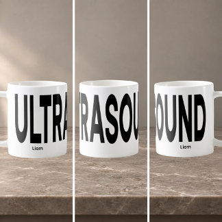 ULTRASCHALL Personalisierter Rundum-Text Kaffeetasse