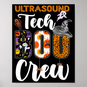 Ultraschall-Tech Boo Crew Lustiges Halloween Poster
