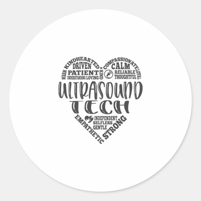 Ultraschall-Technologie, Sonographin, UT Leben Runder Aufkleber (Vorderseite)