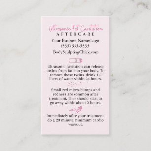 Ultraschallfettkavitation Aftercare Body Sculpting Visitenkarte