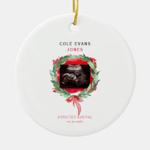 Ultraschallfoto erwartete Ankunft Weihnachten Keramik Ornament