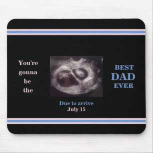 Ultraschallfoto von Zwillingen Bestes Dad Datum Ju Mousepad