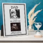 Ultrasound 2 Foto Kindergraue und schwarze Vaterta Fotoplatte<br><div class="desc">2 Foto Vatertag Plaque. Foto des Kindes und Foto von Ultraschall des Kindes kommen. Anpassen mit Namen. Beide Jungen. Grauer Hintergrund. Schwarz-Weiß-Filter auf Foto angewendet.</div>