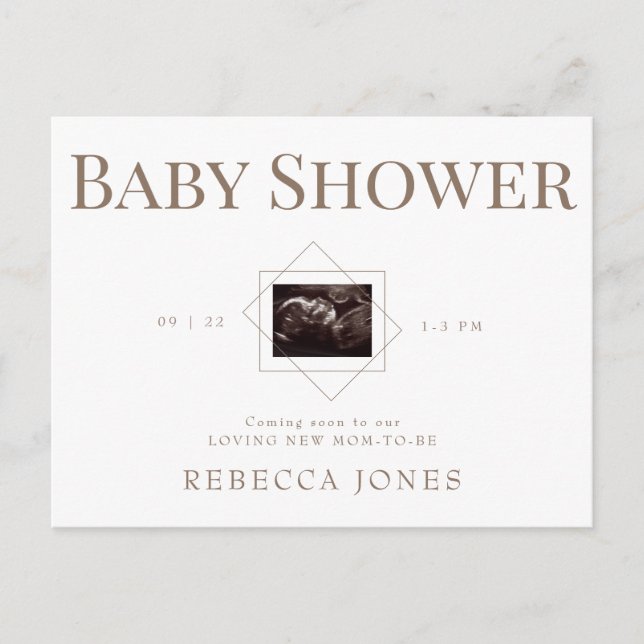 Ultrasound bald kommen Baby Duwer Gold Text Postkarte (Vorderseite)