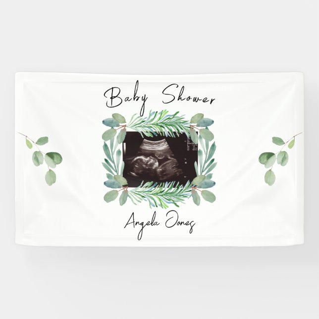 Ultrasound Foto Grüne neutrale Babydusche Banner (Horizontal)