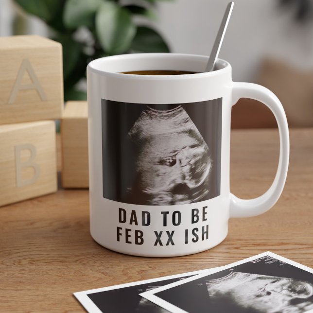 Ultrasound Foto Vater zum Kaffee Tasse (Ultrasound Photo Dad to Be Coffee Mug with space for your photo and name)