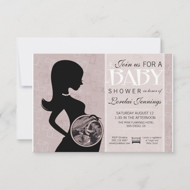 Ultrasound Picture Baby Shower Einladung (Vorderseite)