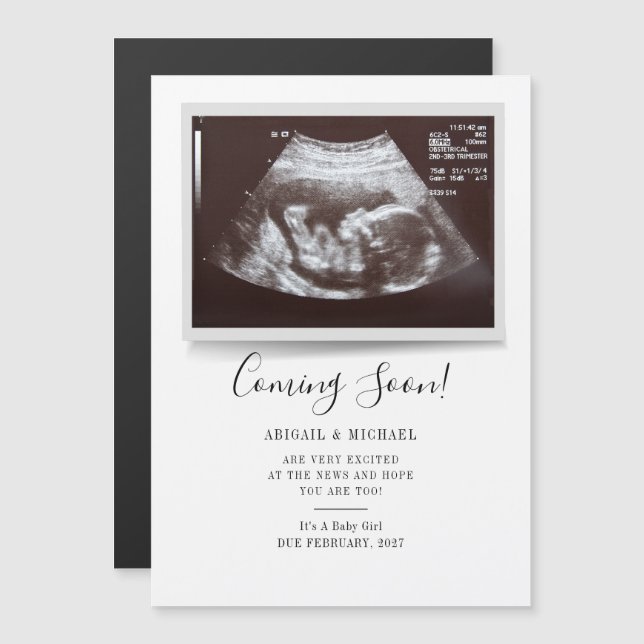 Ultrasound Sexe Révéler Faire-part de grossesse (Devant / Derrière)