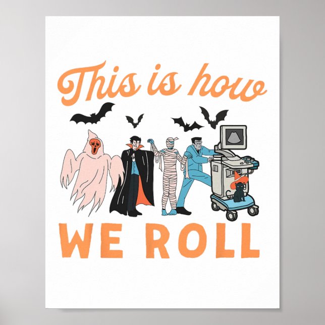 Ultrasound Tech Ghosts Vascular Tech Sonographe H Poster (Vorne)