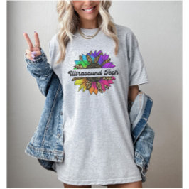 Ultrasound Tech Professionelle Regenbogenblume T-Shirt