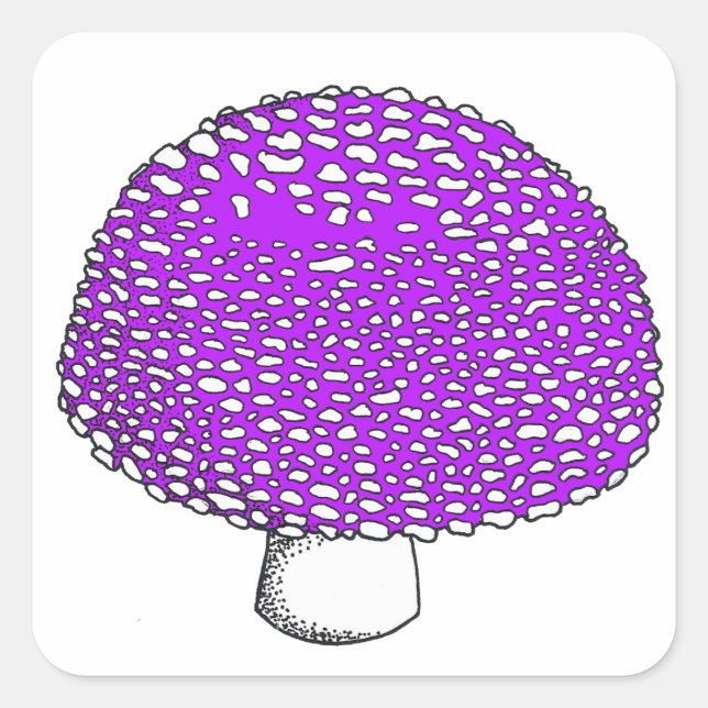 Ultraviolet Mushroom Fungus Shroom Quadratischer Aufkleber (Vorderseite)