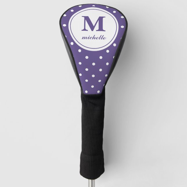 Ultraviolett | Golf | DOT personalisierte Monogram Headcover (Vorderseite)