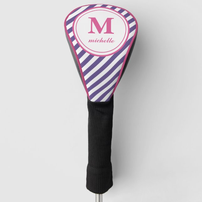 Ultraviolett | Golf | personalisiert NAME monogram Golf Headcover (Vorderseite)