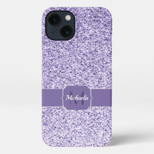 Ultraviolett lila Glitzer-Funkeln Monogramm iPhone Hülle
